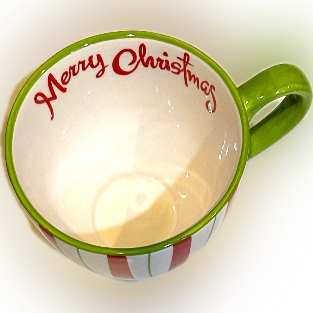 VTG RARE SLEIGH BELL BISTRO CAPPUCCINO SOUP COFFEE MUG CUP BOWL MERRY CHRISTMAS